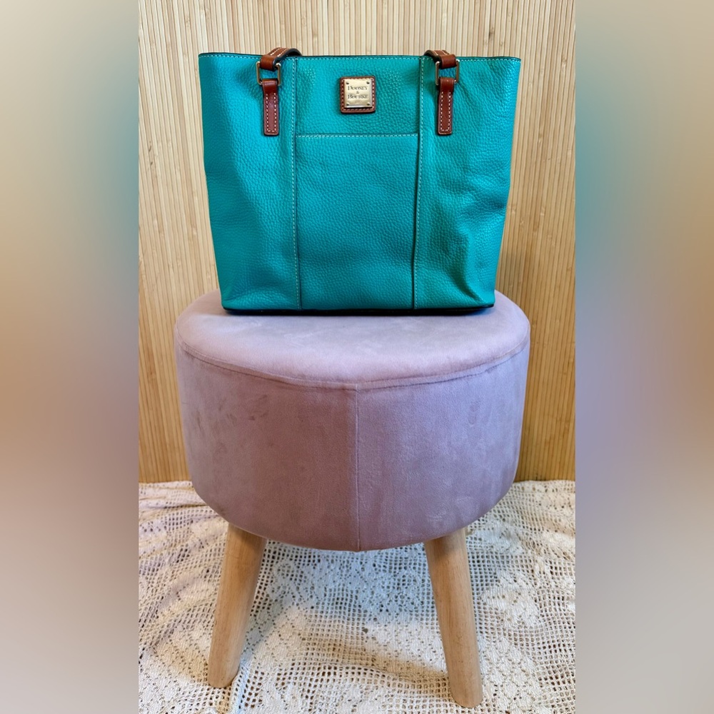 Dooney & Bourke Teal Pebble Leather Purse/Shoulder Bag